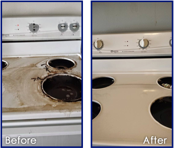 Kitchen Appliance Before and After Cleaning